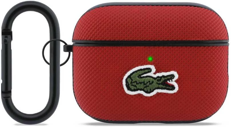 Lacoste Petit Pique Croc Logo Patch dėklas skirtas AirPods Pro 3 raudonos spalvos