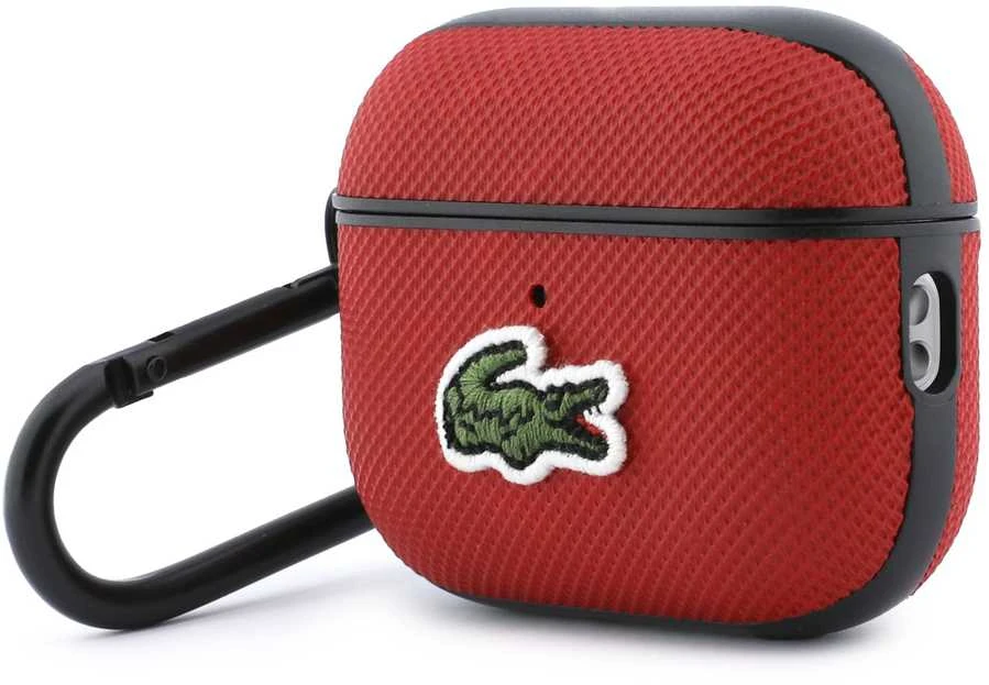 Lacoste Petit Pique Croc Logo Patch dėklas skirtas AirPods Pro 3 raudonos spalvos