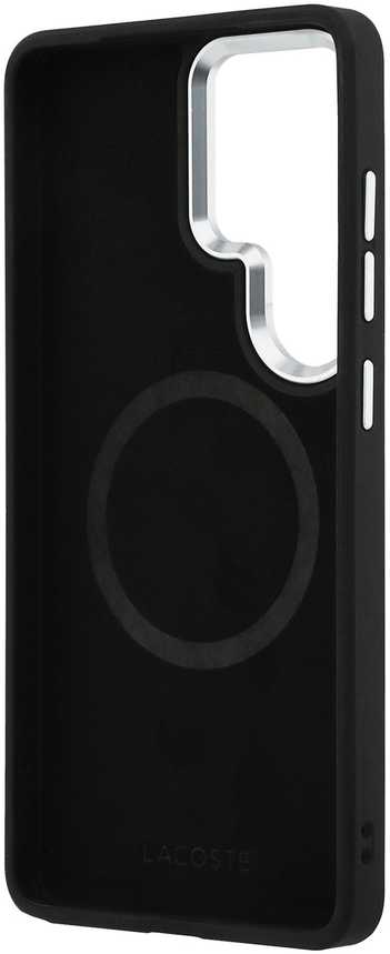 Lacoste Petit Pique Metal Logo Magnetic dėklas skirtas Samsung Galaxy S26 Ultra juodos spalvos