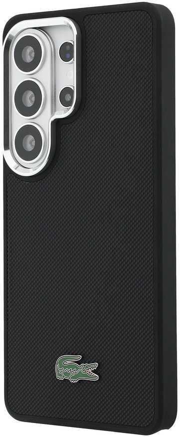 Lacoste Petit Pique Metal Logo Magnetic dėklas skirtas Samsung Galaxy S26 Ultra juodos spalvos