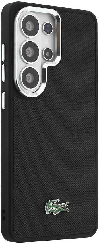 Lacoste Petit Pique Metal Logo Magnetic dėklas skirtas Samsung Galaxy S26 Ultra juodos spalvos