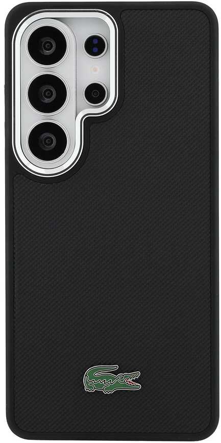 Lacoste Petit Pique Metal Logo Magnetic dėklas skirtas Samsung Galaxy S26 Ultra juodos spalvos