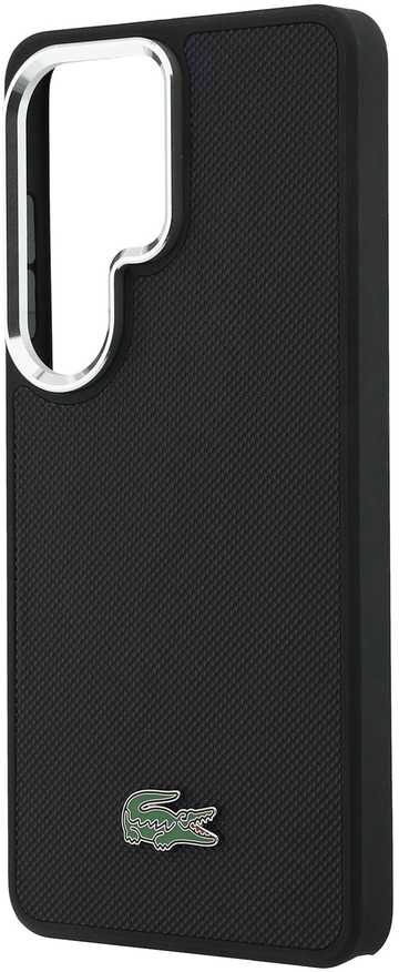 Lacoste Petit Pique Metal Logo Magnetic dėklas skirtas Samsung Galaxy S26 Ultra juodos spalvos