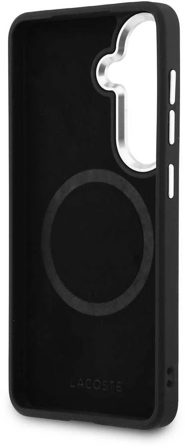 Lacoste Petit Pique Metal Logo Magnetic dėklas skirtas Samsung Galaxy S26+ juodos spalvos