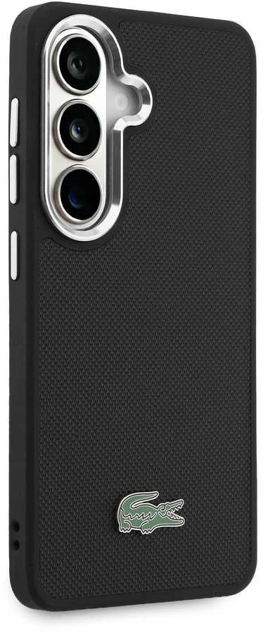 Lacoste Petit Pique Metal Logo Magnetic dėklas skirtas Samsung Galaxy S26+ juodos spalvos