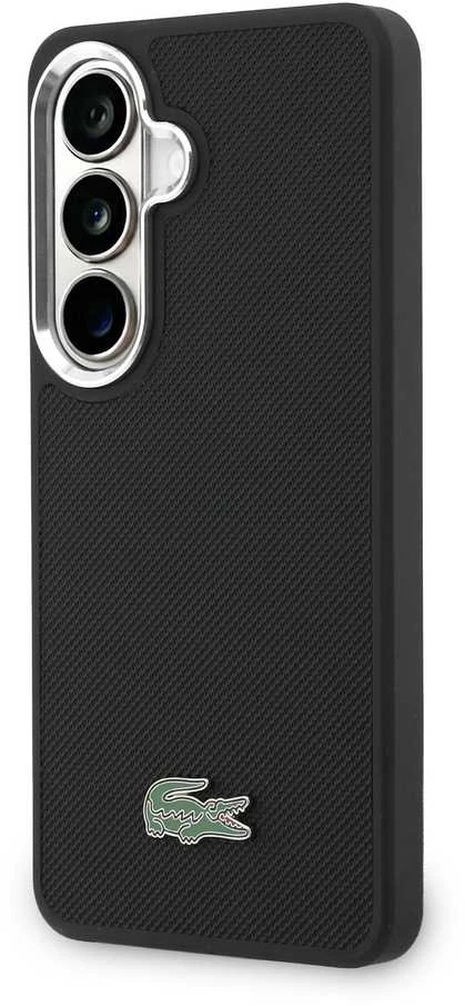 Lacoste Petit Pique Metal Logo Magnetic dėklas skirtas Samsung Galaxy S26+ juodos spalvos