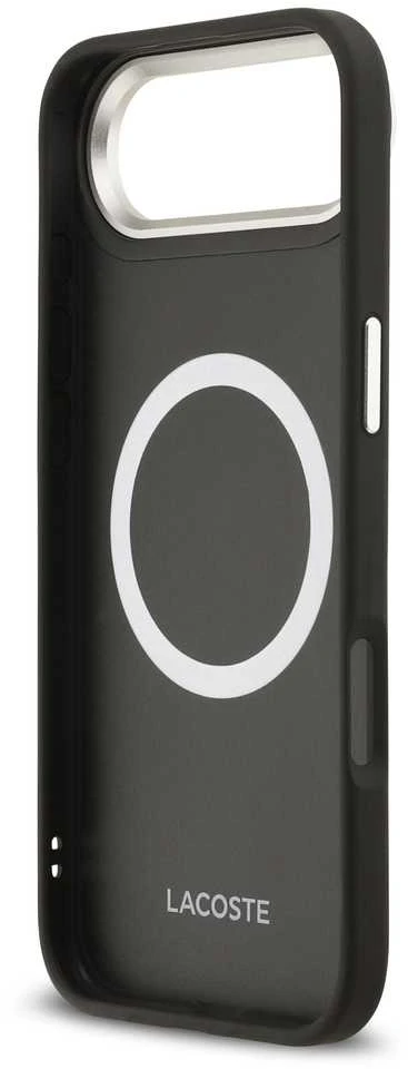 Lacoste PU Leather Champs Elysees MagSafe dėklas skirtas Apple iPhone Air juodos spalvos