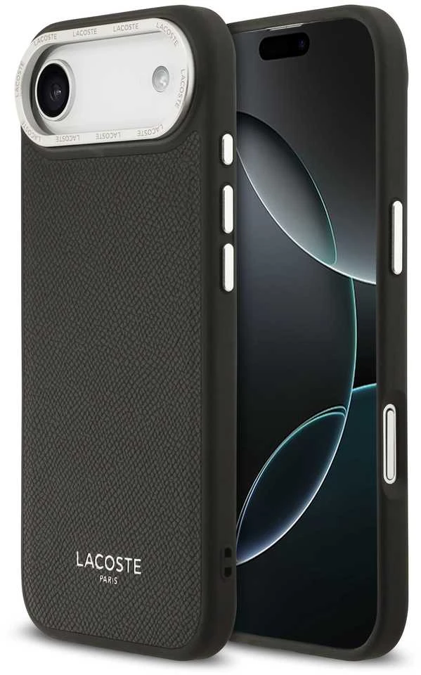 Lacoste PU Leather Champs Elysees MagSafe dėklas skirtas Apple iPhone Air juodos spalvos