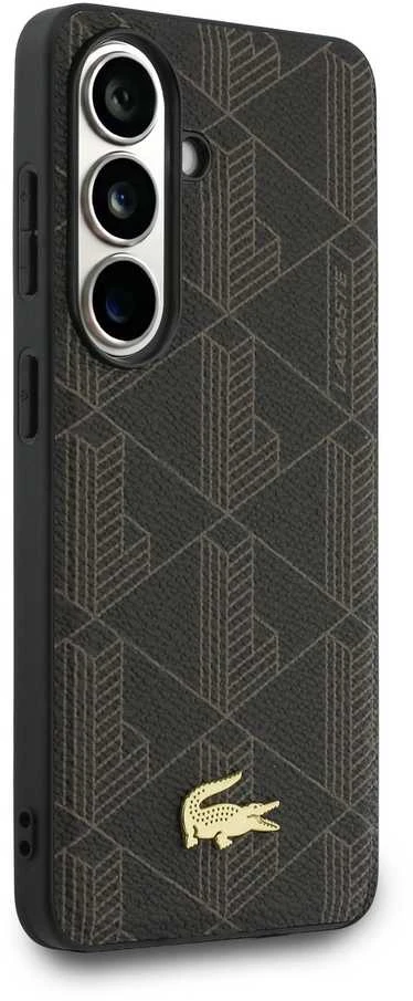 Lacoste PVC Blend Monogram Gold Logo Magnetic dėklas skirtas Samsung Galaxy S26+ rudos spalvos