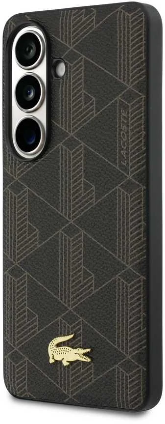Lacoste PVC Blend Monogram Gold Logo Magnetic dėklas skirtas Samsung Galaxy S26+ rudos spalvos
