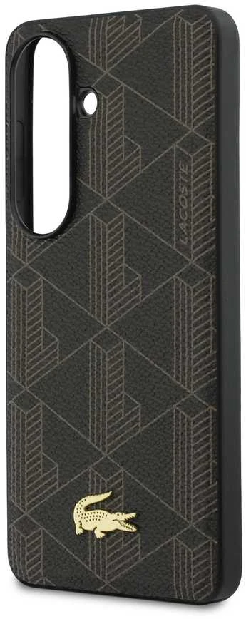 Lacoste PVC Blend Monogram Gold Logo Magnetic dėklas skirtas Samsung Galaxy S26+ rudos spalvos