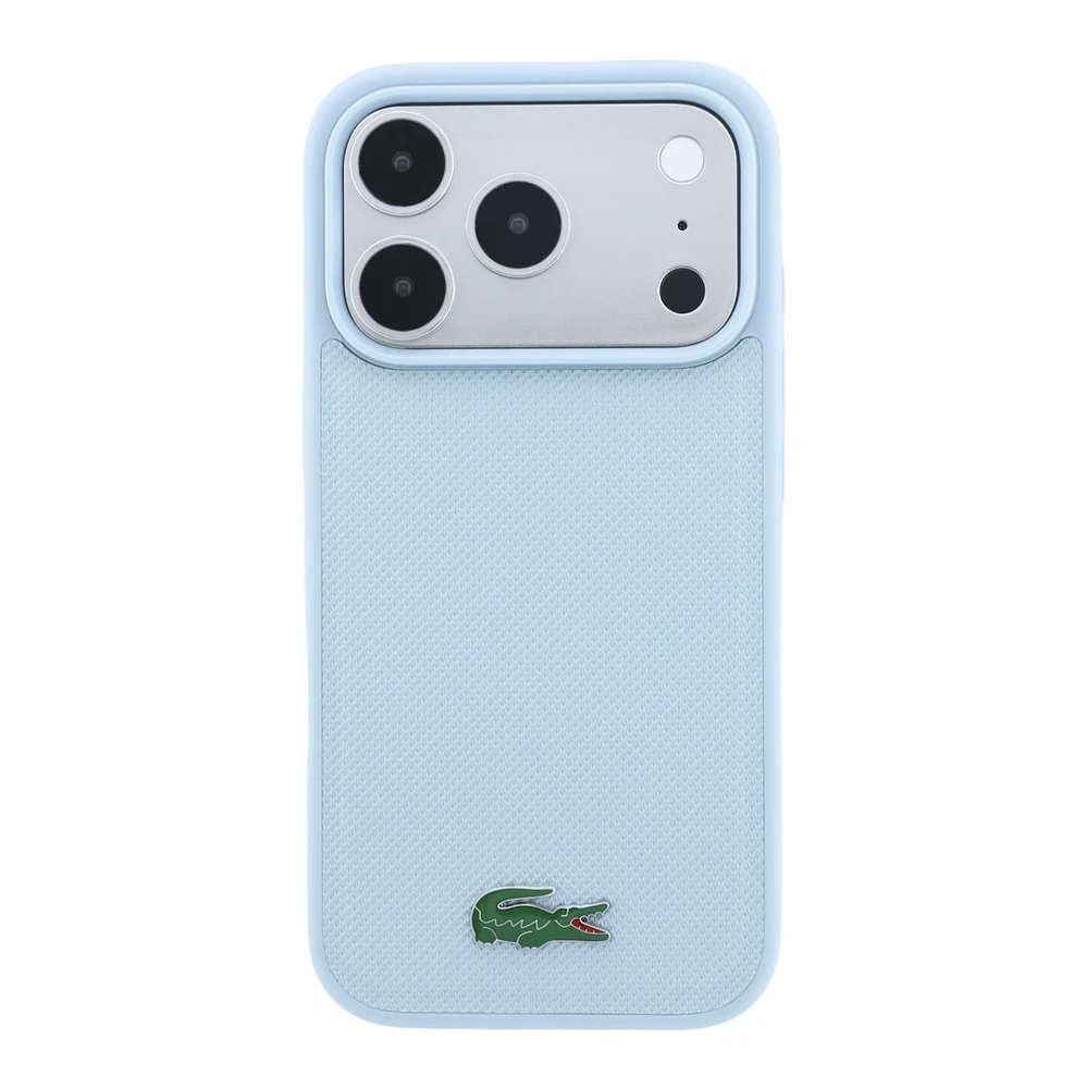 Dėklas Lacoste PVC Iconic Petit Pique Metal Logo MagSafe Case for iPhone 18 Pro Mėlyna