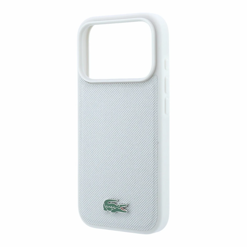 Dėklas Lacoste PVC Iconic Petit Pique Metal Logo MagSafe Case for iPhone 18 Pro Max Light Pilkas