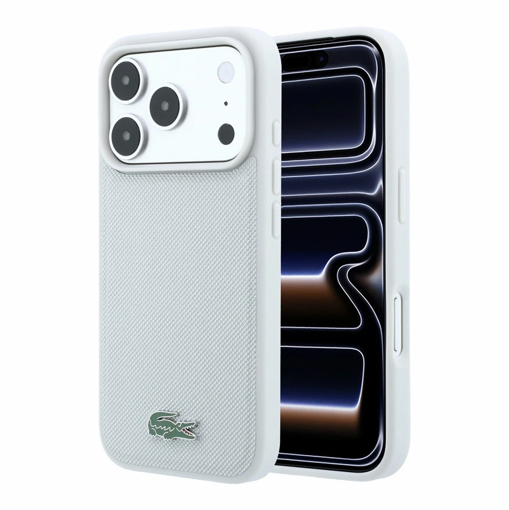 Dėklas Lacoste PVC Iconic Petit Pique Metal Logo MagSafe Case for iPhone 18 Pro Light Pilkas