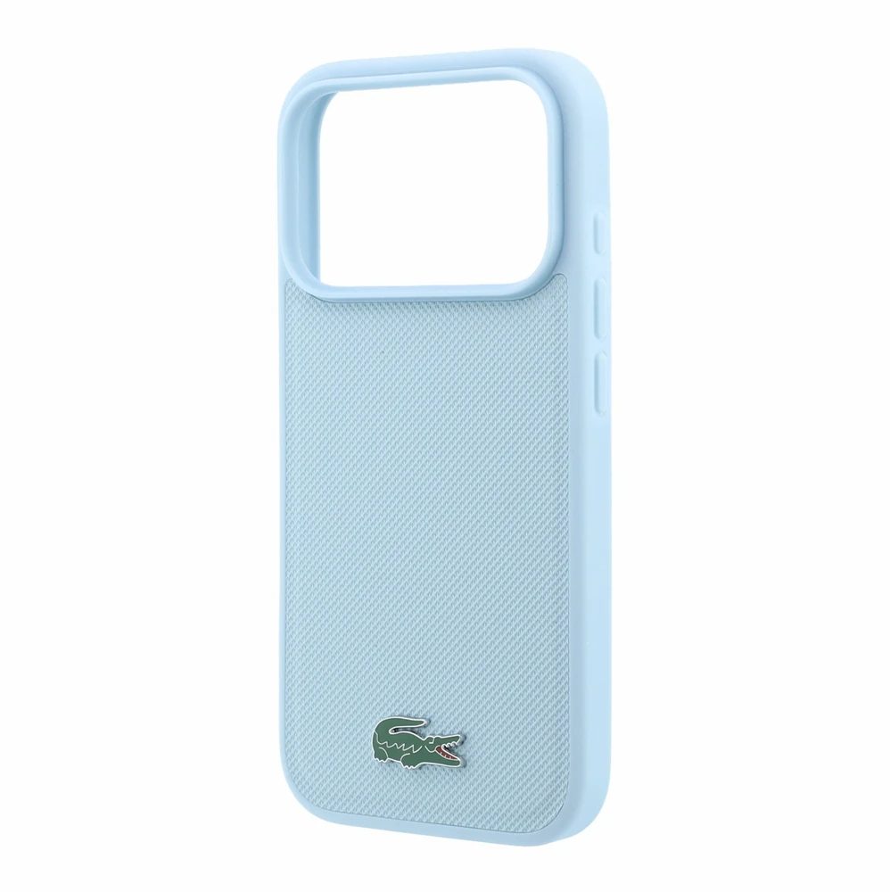 Dėklas Lacoste PVC Iconic Petit Pique Metal Logo MagSafe Case for iPhone 18 Pro Mėlyna