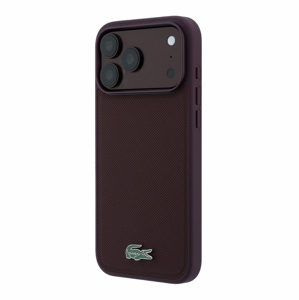 Dėklas Lacoste PVC Iconic Petit Pique Metal Logo MagSafe Case for iPhone 18 Pro Max Burgundy