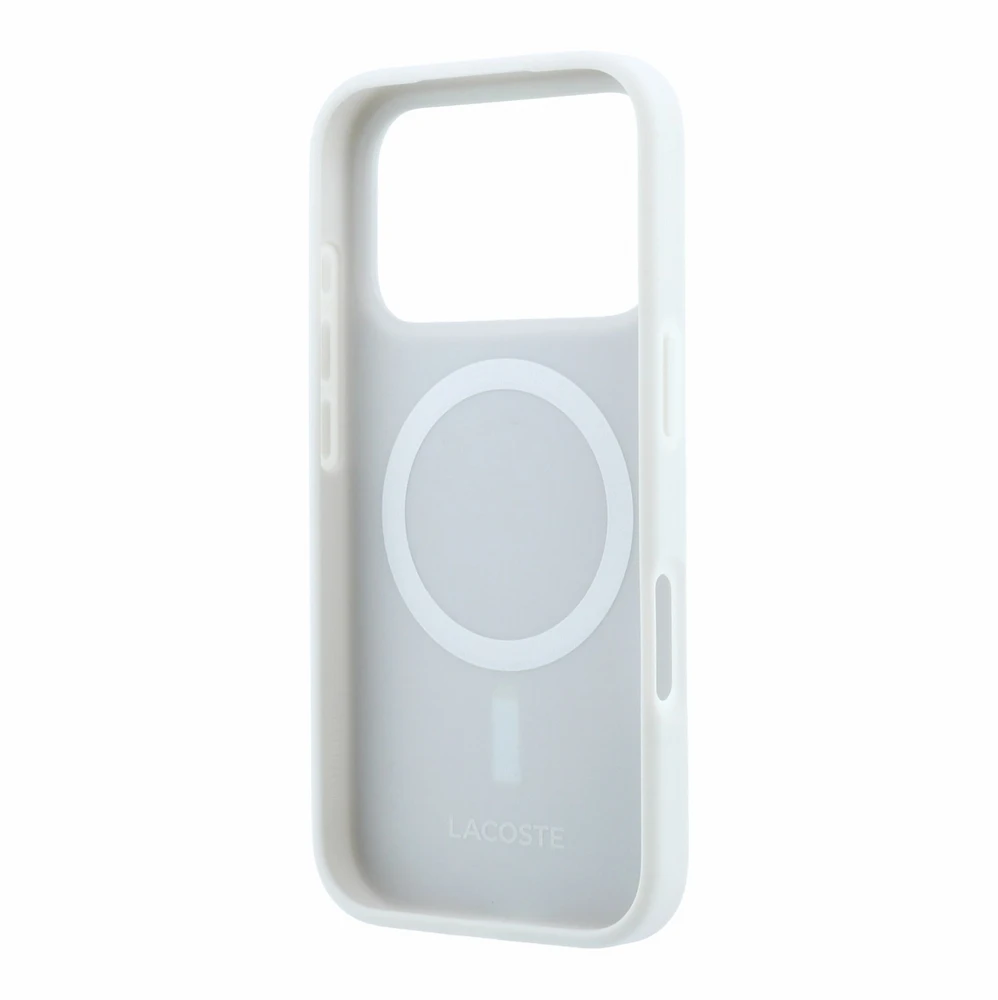 Dėklas Lacoste PVC Iconic Petit Pique Metal Logo MagSafe Case for iPhone 18 Pro Max Light Pilkas