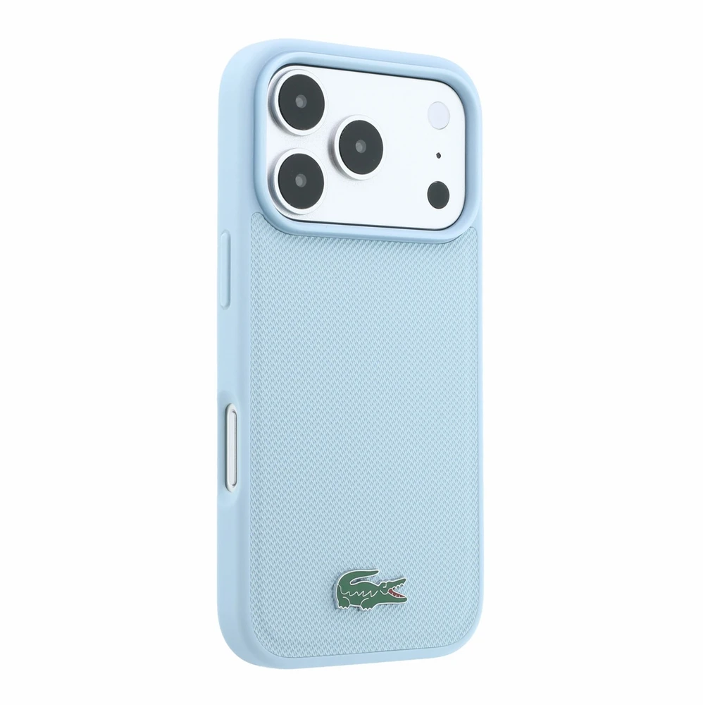 Dėklas Lacoste PVC Iconic Petit Pique Metal Logo MagSafe Case for iPhone 18 Pro Mėlyna