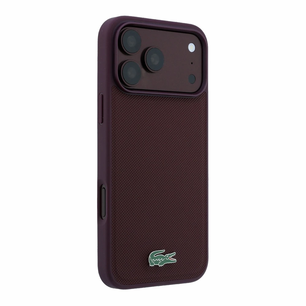 Dėklas Lacoste PVC Iconic Petit Pique Metal Logo MagSafe Case for iPhone 18 Pro Burgundy
