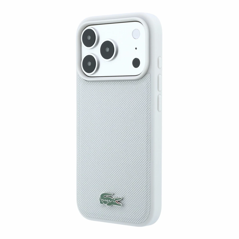 Dėklas Lacoste PVC Iconic Petit Pique Metal Logo MagSafe Case for iPhone 18 Pro Light Pilkas