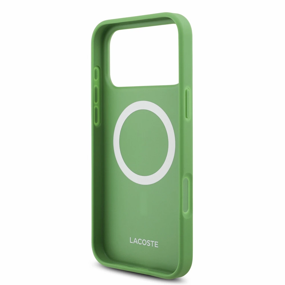 Lacoste PVC Iconic Petit Pique Metal Logo MagSafe Dėklas iPhone 18 Pro Max Estragon