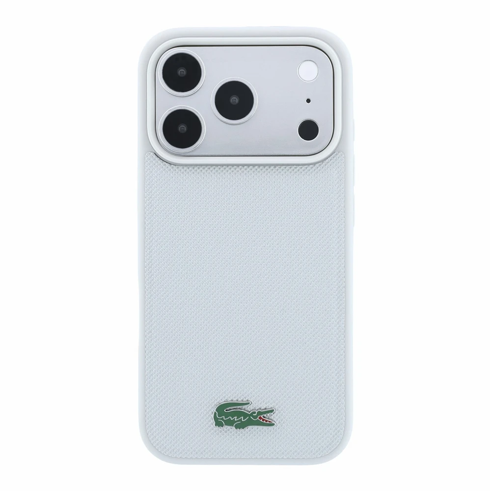 Dėklas Lacoste PVC Iconic Petit Pique Metal Logo MagSafe Case for iPhone 18 Pro Max Light Pilkas