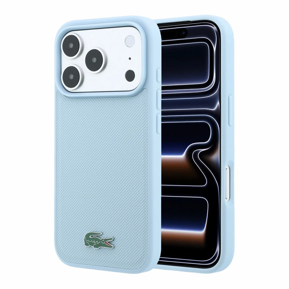 Dėklas Lacoste PVC Iconic Petit Pique Metal Logo MagSafe Case for iPhone 18 Pro Mėlyna