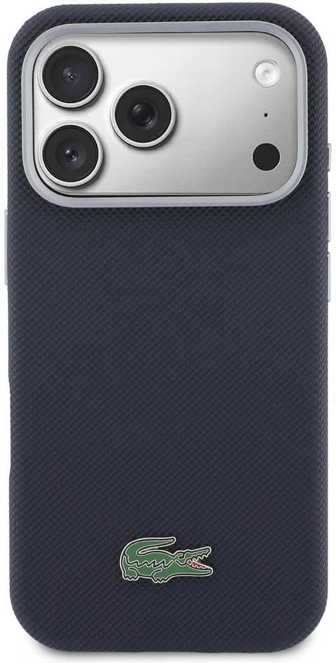 Lacoste PVC Petit Pique Semi Wrap MagSafe dėklas skirtas Apple iPhone 17 Pro Navy