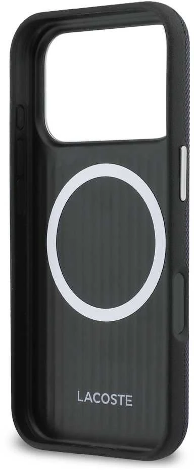 Lacoste PVC Petit Pique Semi Wrap MagSafe dėklas skirtas Apple iPhone 17 Pro Max Navy