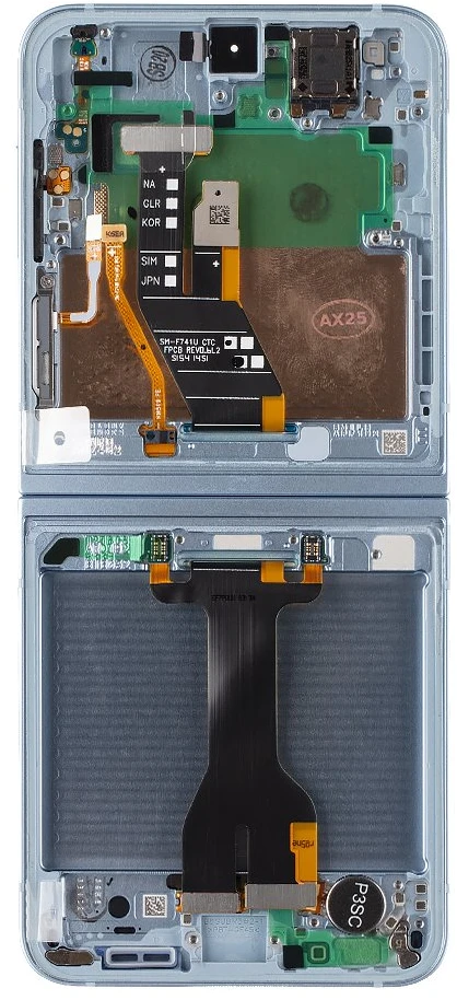 LCD ekranas + lietimui jautrus skydelis + priekinis dangtelis Samsung F741 Galaxy Z Flip 6 5G Mėlyna (pakeitimo paketas)