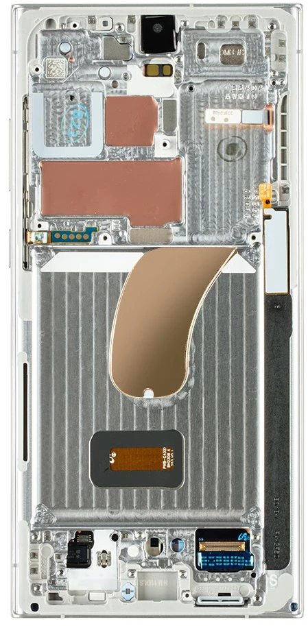 LCD ekranas + jutiklinis blokas + priekinis dangtelis „Samsung S918 Galaxy S23 Ultra Lime“ / „Sky Mėlyna“ (pakeitimų paketas)