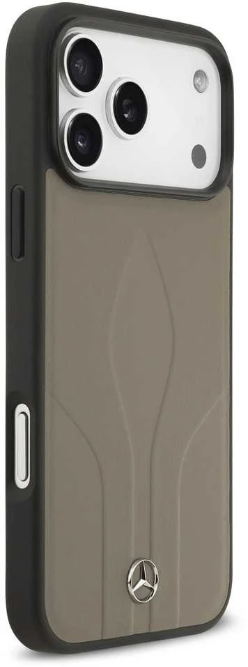 Dėklas Mercedes Leather The Move MagSafe skirtas Apple iPhone 17 Pro Max taupe