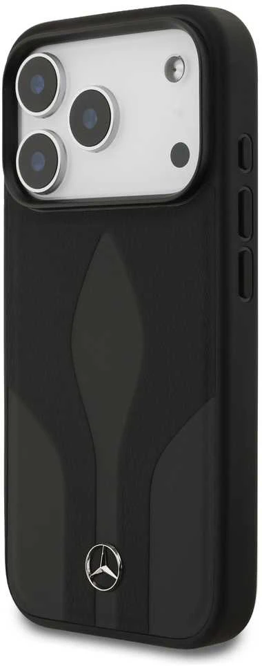Dėklas Mercedes Leather The Move MagSafe skirtas Apple iPhone 17 Pro juodos spalvos