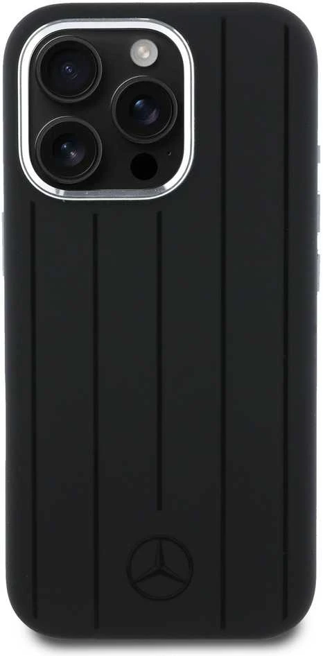 IPHONE 16 PRO Mercedes Silikoninis Vertical Tonal Stripes MagSafe (MEHMP16L23SUVSK) dėklas telefonui juodos spalvos