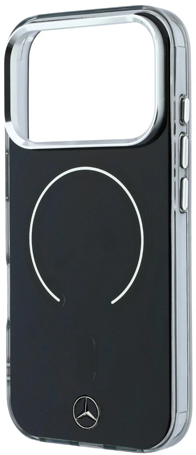 Mercedes PC/TPU dvigubo sluoksnio MagSafe dėklas, skirtas iPhone 18 Pro, juodas/antracito spalvos