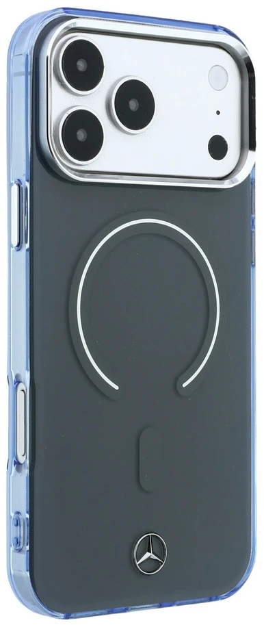 Mercedes PC/TPU dvigubo sluoksnio MagSafe dėklas, skirtas iPhone 18 Pro, antracito/mėlynos spalvos