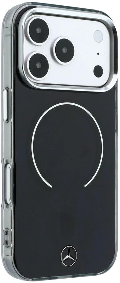 Mercedes PC/TPU dvigubo sluoksnio MagSafe dėklas, skirtas iPhone 18 Pro, juodas/antracito spalvos