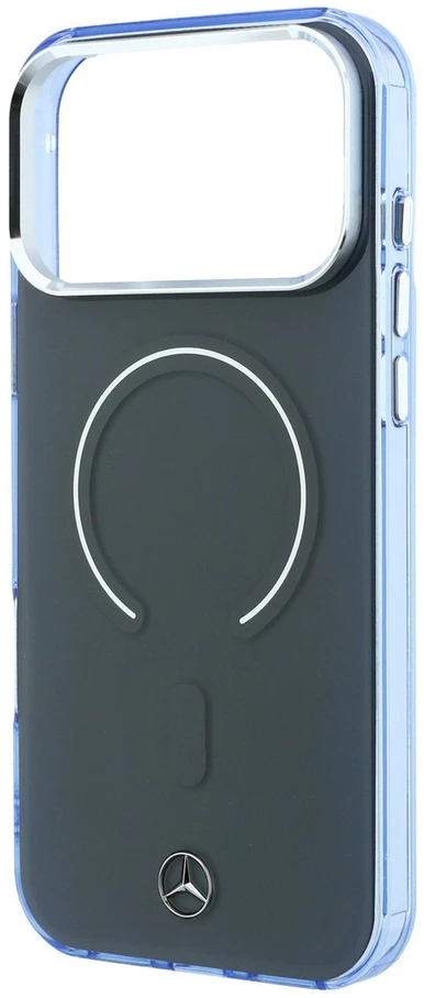 Mercedes PC/TPU dvigubo sluoksnio MagSafe dėklas, skirtas iPhone 18 Pro, antracito/mėlynos spalvos