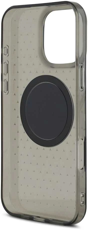 Mercedes MEHMP16L23HCPK Apple iPhone 16 Pro 6.3″ juodos spalvos kietas dėklas MB Dėklas Star Pattern MagSafe