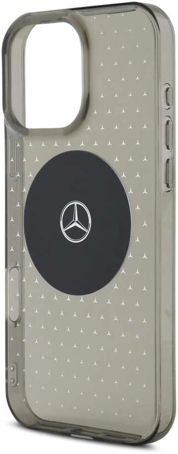 Mercedes MEHMP16L23HCPK Apple iPhone 16 Pro 6.3″ juodos spalvos kietas dėklas MB Dėklas Star Pattern MagSafe