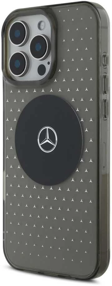 Mercedes MEHMP16L23HCPK Apple iPhone 16 Pro 6.3″ juodos spalvos kietas dėklas MB Dėklas Star Pattern MagSafe