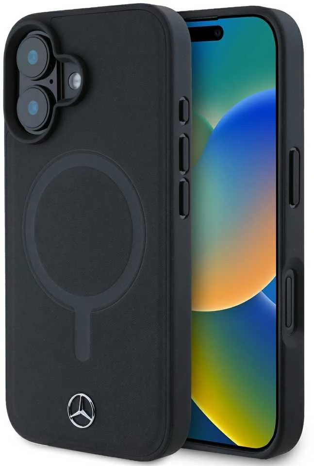 Apple iPhone 16 Plus Mercedes Smooth Leather MagSafe (MEHMP16M23RCMK) dėklas telefonui juodos spalvos