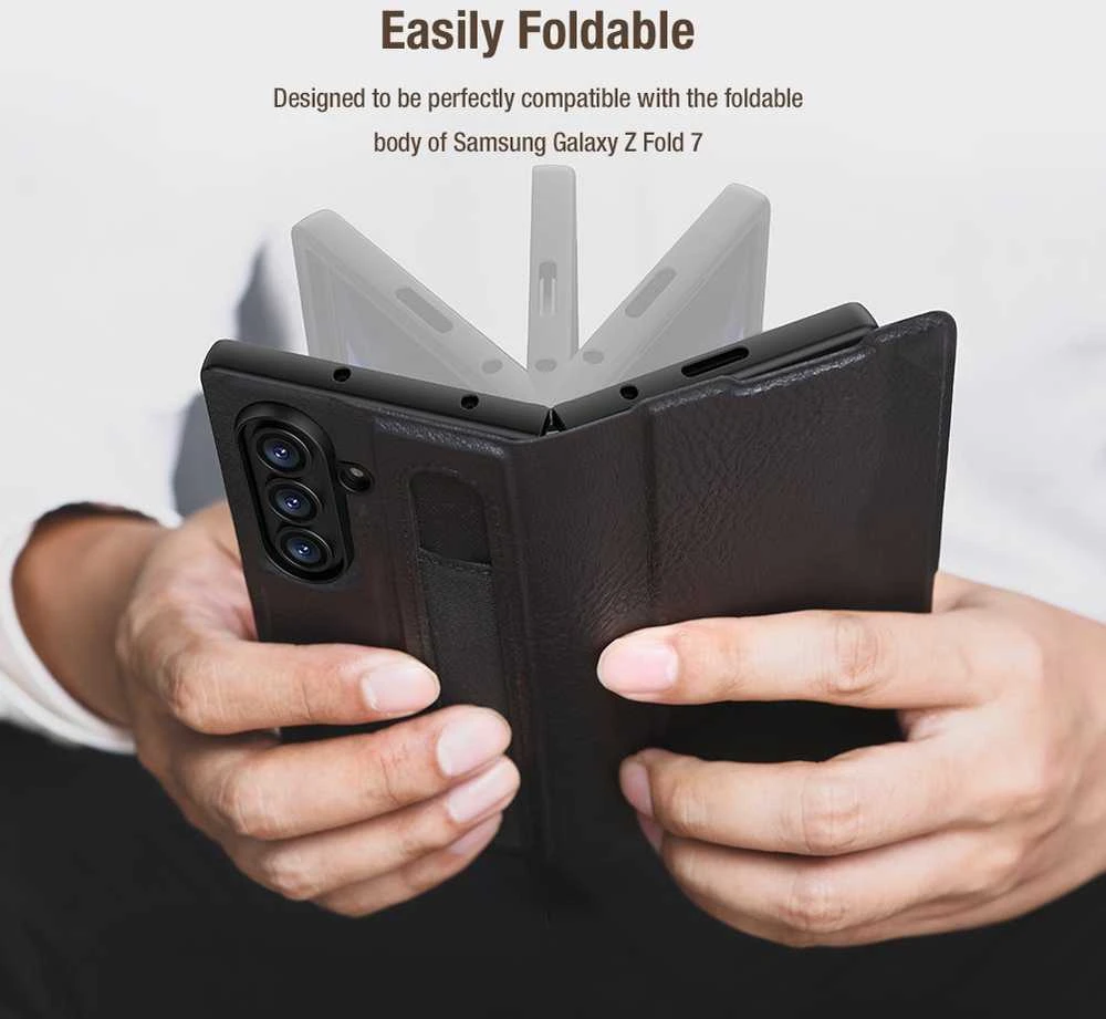 Nillkin Aoge dėklas skirtas Samsung Galaxy Z Fold 7 juodos spalvos