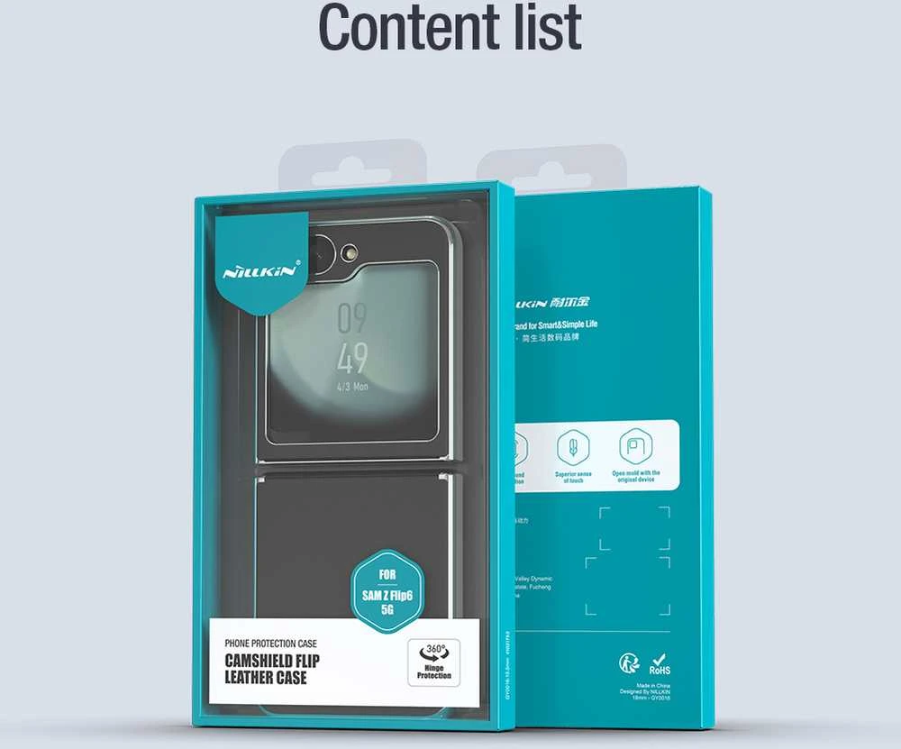 Nillkin CamShield Flip dėklas skirtas Samsung Galaxy Z Flip 6/7 FE baltos spalvos