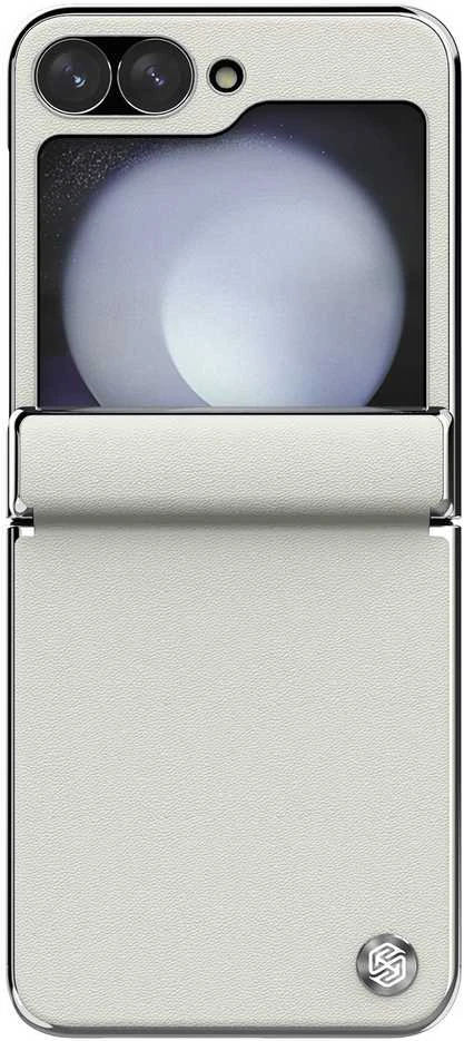 Nillkin CamShield Flip dėklas skirtas Samsung Galaxy Z Flip 6/7 FE baltos spalvos