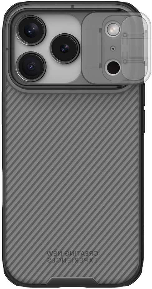 Nillkin CamShield PRO dėklas skirtas Apple iPhone 17 Pro skaidrus juodos spalvos