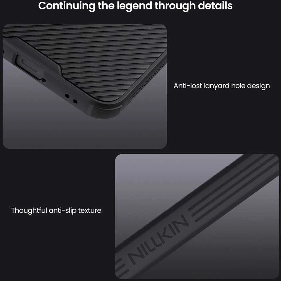 Nillkin CamShield PRO dėklas skirtas Samsung Galaxy S25 FE juodos spalvos