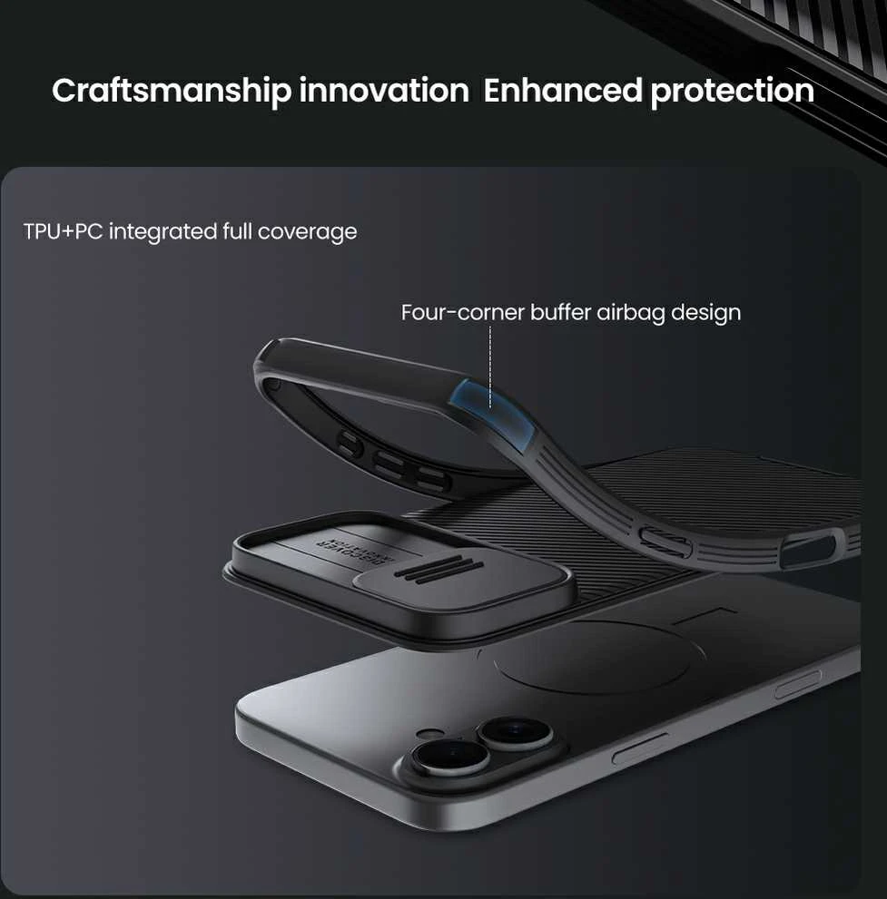 Dėklas NILLKIN CAMSHIELD PRO IPHONE 16 (6.1) MĖLYNAS