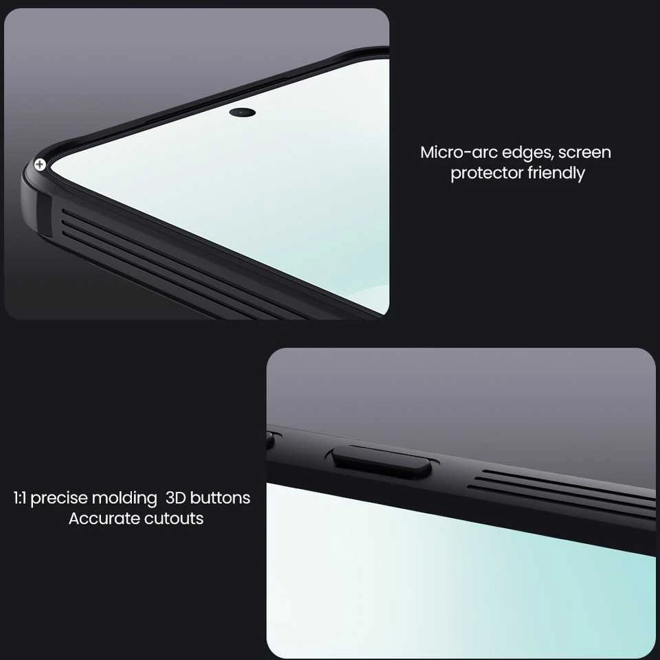 Nillkin CamShield PRO Hard dėklas skirtas Samsung Galaxy A57 juodos spalvos