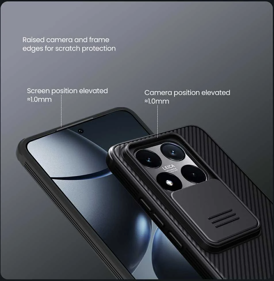 Nillkin CamShield PRO Hard Xiaomi 14T dėklas telefonui juodos spalvos